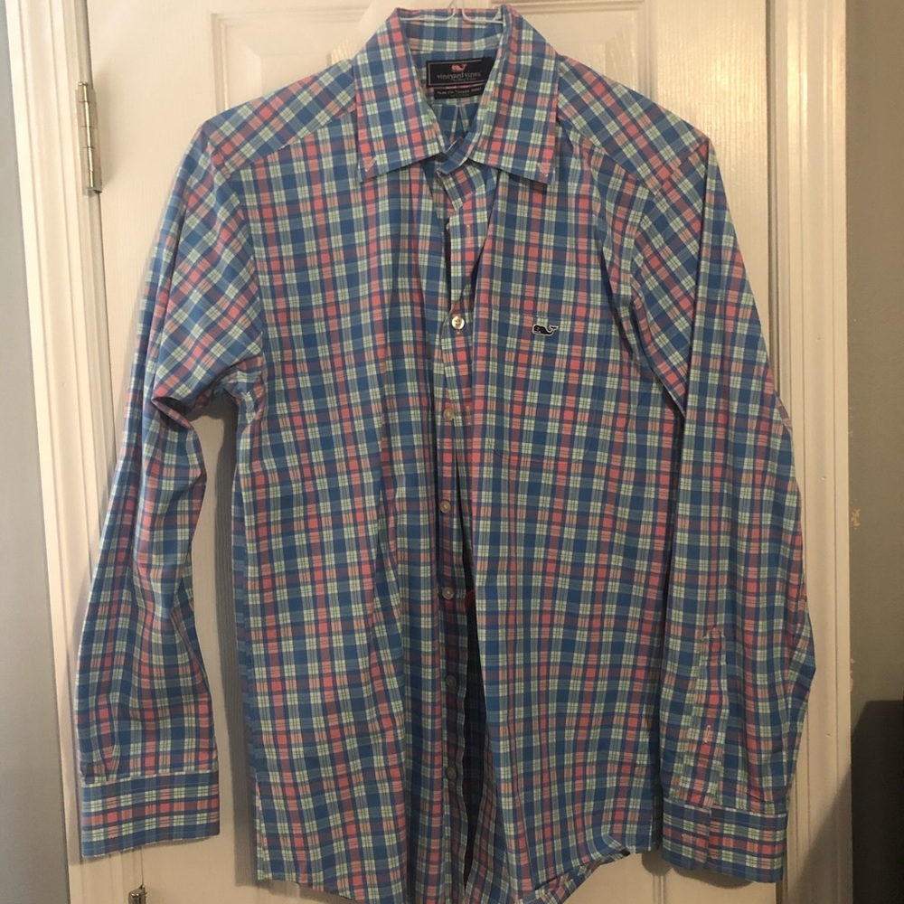 Vineyard Vines Slim Fit Plaid Button Down Medium
